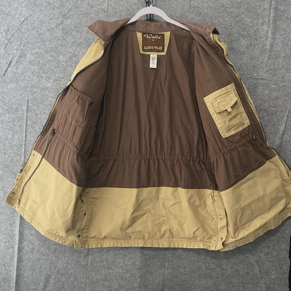 Walls Ranch Wear Barn Jacket Mens Sz XLT Beige Brown Pockets VTG -‎ SEE NOTES - Picture 3 of 11